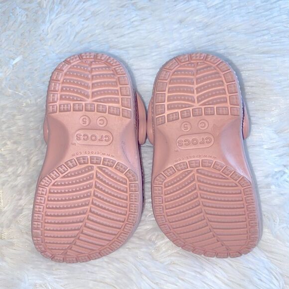 Crocs Clogs Classic Glitter Ballerina Coquette Rosegold Pink Infant Baby Size 5 - Picture 7 of 11